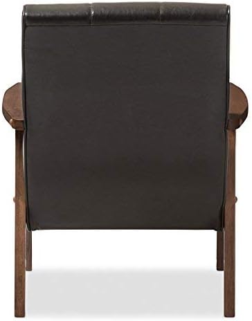 Baxton Studio BBT8011A2-Black Living-Room-Chairs, Medium, Leather, Black