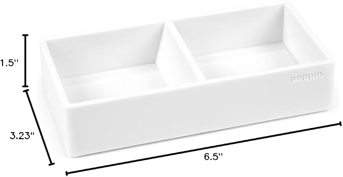 Poppin This & That Tray - Modular Desk Trays for Office Organization, Color-Coordinated Office Supplies for Desk (White, This & That Tray)
