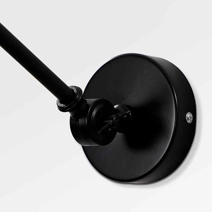 Adjustable Swing Arm Wall Sconce Reading Lamp, Retro Industrial Mounted for Bedroom Living Room Lighting Fixture