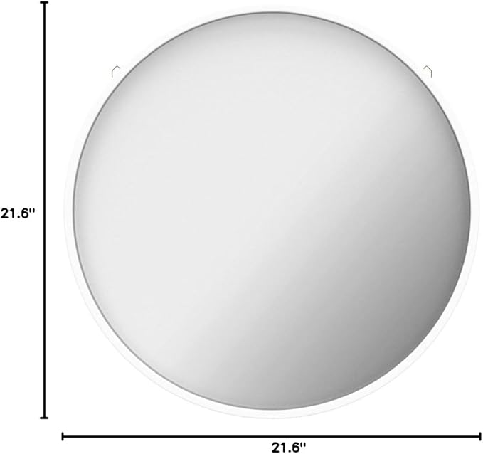 Kate and Laurel Travis Round Wood Wall Mirror, 21.6" Diameter, White, Modern Wall Décor Accent