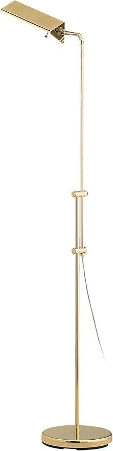 Regency Hill Tony Traditional Farmhouse Adjustable Pharmacy Floor Lamp Standing with USB Charging Port 54" Tall Brass Gold Metal Rotating Head Decor for Living Room Reading House Bedroom Home Office