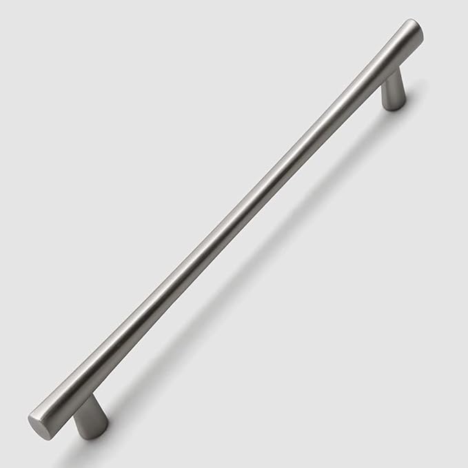 YAGU 10 Pack Satin Nickel Cabinet Pulls 7.5 Inch Hole Center Brushed Silver Kitchen Drawer Handles Zinc Alloy Hardware for Cupboard Dresser Wardrobe Closet