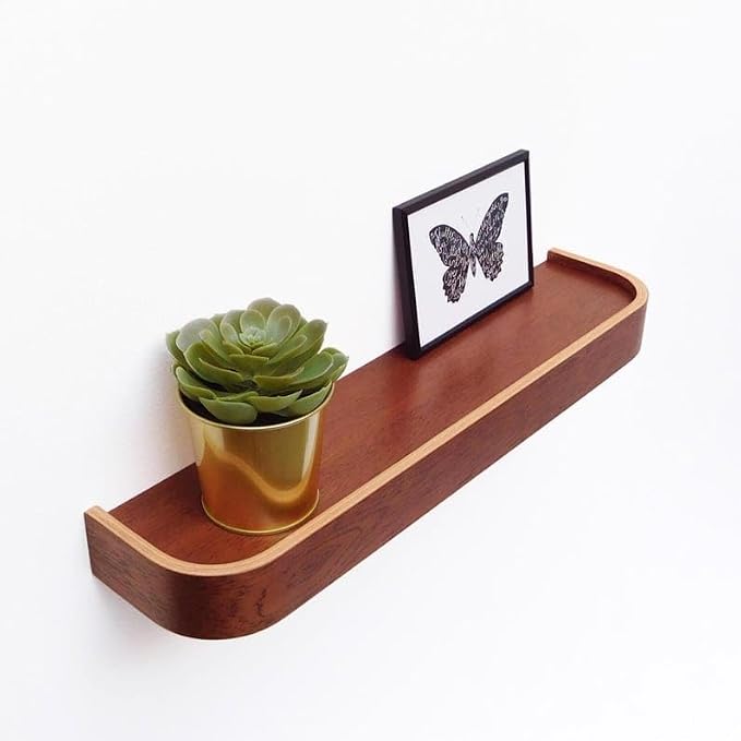 Floating Shelf: Mid Century Modern Wall Decor Wood Picture Ledge Shelf