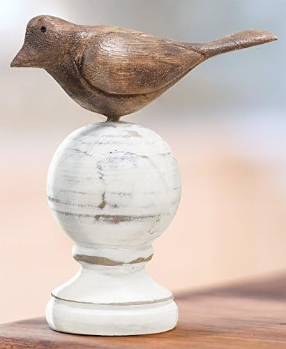 CWI Gifts 2"x5" Wood Carved Bird Finial Table Top