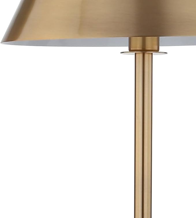 JONATHAN Y 60" Brushed Brass Gold Modern Metal LED Floor Lamp for Living Room Bedroom, Metal Shade, Transitional Standing Tall Lamp with LED Bulb, UL Listed (JYL6005B)
