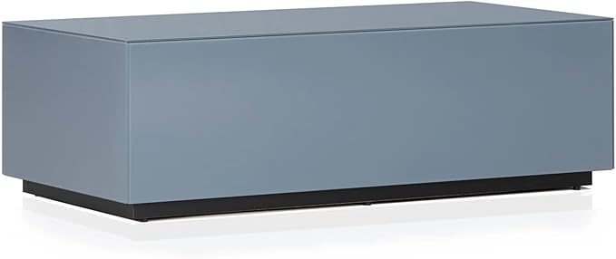 SONOROUS Premium Tempered Glass Coffee Table - Modern Gray Rectangular Coffee Tables for Living Room - High Gloss Fingerprint Resistant Mid Century Design - Stylish Living Room Furniture & Dรฉcor