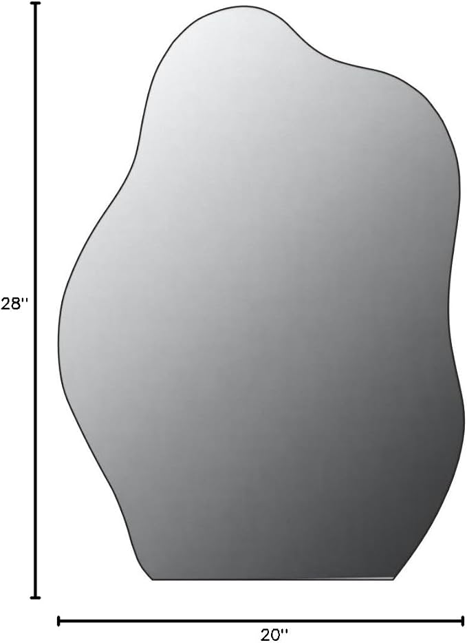 HARRITPURE Irregular Bathroom Mirror 20"x28" Black Modern Wall Mirror Wood Framed Asymmetrical Decorative Mirrors for Bedroom Living Room Entryway