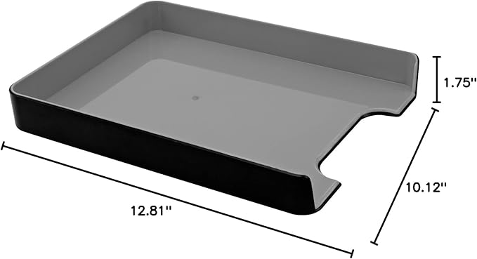 Advantus Fusion Letter Tray, 12 13/16"H x 1 3/4"W x 10 1/8"D, Black/Gray