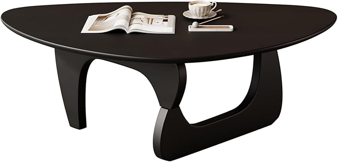 Mid Century Modern Coffee Table - Black Wooden Coffee Table for Living Room,Center Table Suitable for Bedroom Living Room Reception Office Tables (Black, Small 34.5 * 23.5 * 16in)