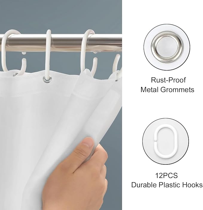 Mid Century Shower Curtain Boho Minimalist Abstract Arch Sun Simple Lines Geometric Modern Beige Bathroom Decor Waterproof Fabric 72Lx72W Inch with 12pcs Plastic Hooks
