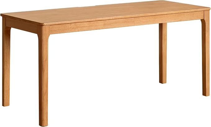 Solid Wood Computer Desk, Mid Century Modern Wood Desk,Home Office Writing Desk for Home Office, Study, Working 55.11" W