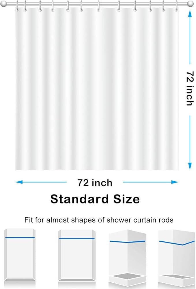 Orange Mid Century Shower Curtain Sets Boho,Modern Abstract Geometric Art Bath Curtain for Bathroom,Waterproof Fabric Polyester Curtain with 12 Hooks, 72 x 72 Inches