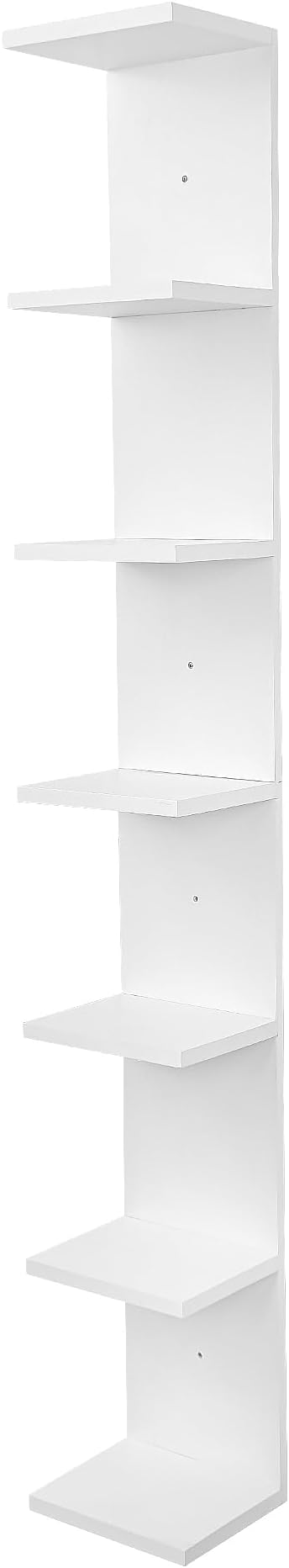 7 Tier Wall Shelf Unit,Vertical Column Floating Storage Home Decor Organizer,White Lack Wall Shelf for Bedroom,Living Room,Office Decor(1 Pack)