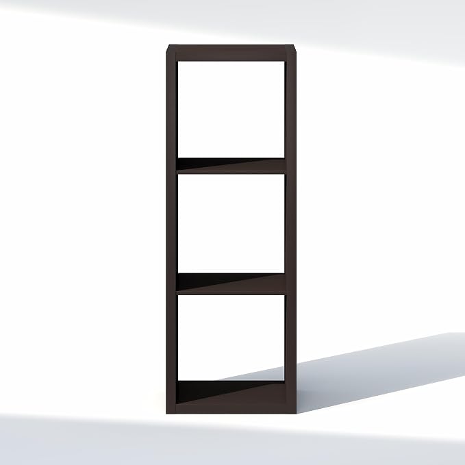 Furinno Cubic Closet Organizers and Storage, 3-Cube Closet Organizer, Open Shelf Closet Storage, Extra Thick Frame for Wardrobe, Bedroom, Living Room, Black Dark Oak