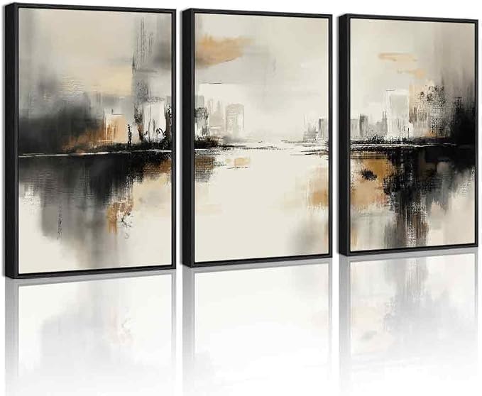 Drsoum Boho Plant Wall Art Framed Bohemian Wall Decor Abstract Geometry Artwork Hallway Bedroom Home Office Prints Ready to Hang 16x24in Black Framed