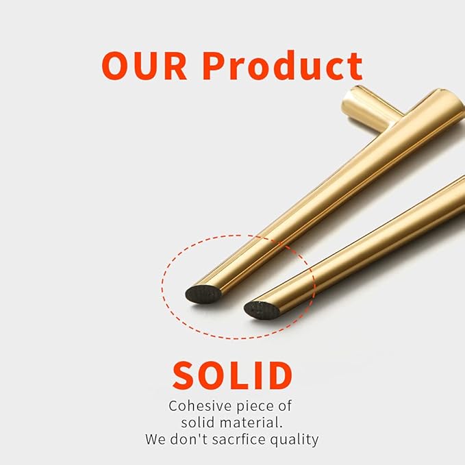 YAGU 5 Pack Polished Brass Cabinet Pulls, 7.5 Inch Hole Center Bright Gold Kitchen Drawer Handles Furniture Hardware for Bathroom Cupboard Dresser Wardrobe Closet