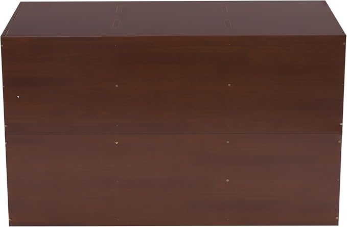 6-Cube Pine Wood Storage Organizer, Solid Wooden Bookshelf with Back Panel, 11in Shelf Opening Bookcase, Freestanding for Living Room, Bedroom, Office - Dark Brown (35.4 x 11.8 x 23.6in)