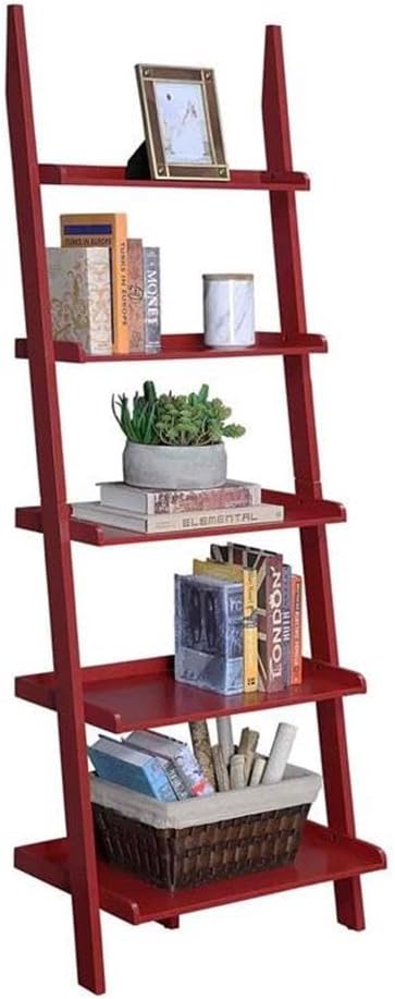 Convenience Concepts American Heritage Bookshelf Ladder, Cranberry Red