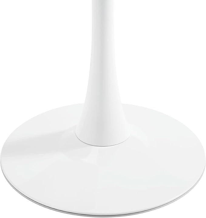 31.5 Inch White and Oak Round Dining Table for 2-4 People,Mid-Century Tulip Kitchen Table, Pedestal Base Table for Small Space Kitchen Dining Room