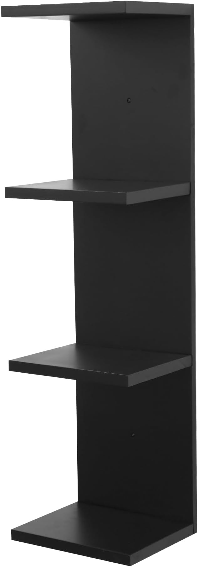 4 Tier Wall Shelf Unit,Vertical Column Floating Storage Home Decor Organizer,Black Lack Wall Shelf for for Bedroom,Living Room,Office Decor(1 Pack)