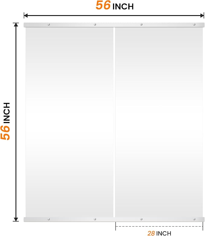 TRAHOME Home Gym Mirror for Wall,56x28x2PCS Full Length,Glass Frameless Body Large Mirror for Home Gym,Workout,Bedroom,Garage(Silver)