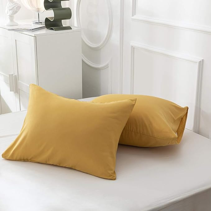 Pureant Mustard Yellow Comforter Set Full Dark Yellow Bedding Comforter Sets Yellow Full Comforter for Women Girls Soft Turmetric Yellow Full Size Comforter Sets Solid Ginger Yellow Blanket Durable