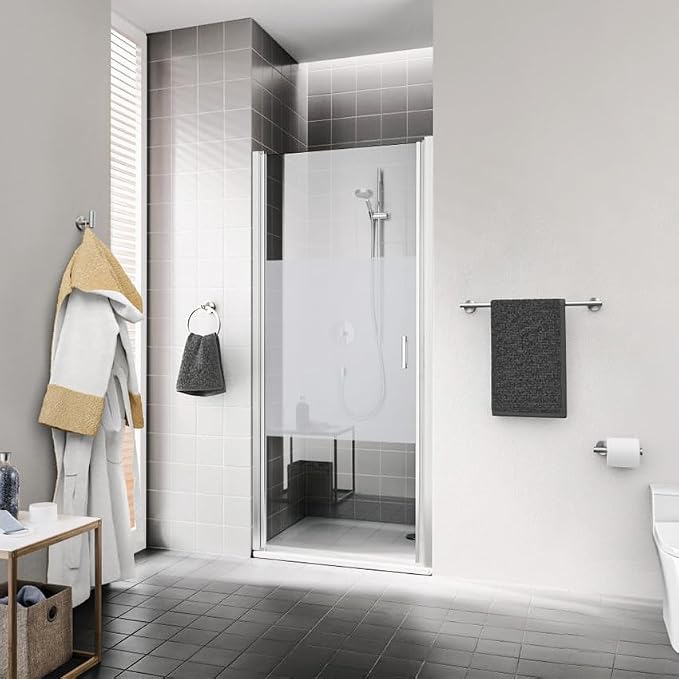 USHOWER Brushed Nickel Towel Bar, 24-Inch Towel Rack for Bathroom Wall Mounted, Thicken SUS304 Stainless Steel Towel Rod Modern Home Decor (Total Length 26-Inch)
