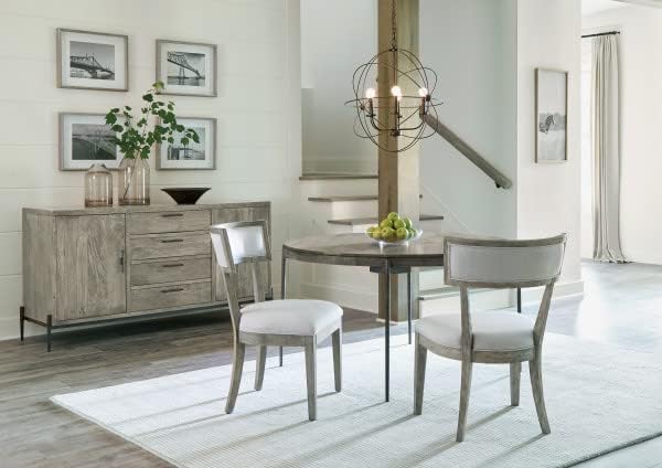 Hekman Furniture Rectangle Dining Table Gray Finish, Natural Mango Wood Spacious Workspace Top Extendable Design, Forged Iron Base & Frame Modern Dining Room Furniture Best for Home Decor
