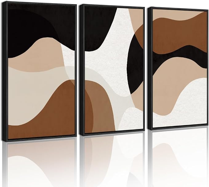 Drsoum Large 16x24in Black Abstract Framed Wall Art Decor Minimalist Geometry Prints Shapes Illustrations Modern Art Decorative Ready to Hang - Black Framed