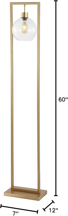 SAFAVIEH Lighting Collection Jalisa Mid-Century Modern Retro Industrial Gold 60-inch Floor Lamp (LED Bulb Included)