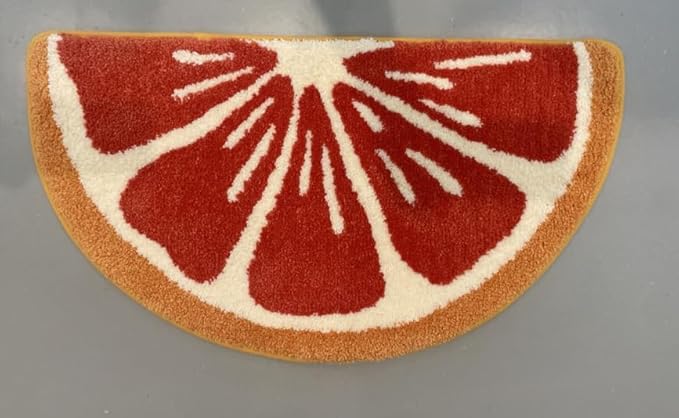 Ankah Fruit Bath Mats Cute Bathroom Rugs, Particularly Absorbent, Very Soft, and Dry Fast That Fits for Kid's Room, Bathroom or Other Room, 17.7" x 31.5", Pink Grapefruit