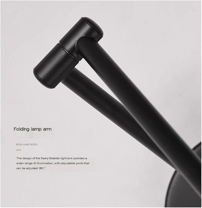 Folding Wall Lamp Retro Rocker Arm Wall Lamp Bedroom Bedside Lamp Iron Art Living Room Study Reading Wall Sconce Swing Arm Adjustable Vintage Wall Mount Light Sconce ( Color : D-Antique color )
