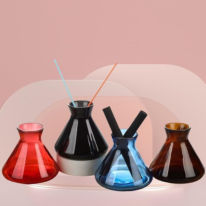 200ml Amber Glass Reed Diffuser Bottles,Empty Refillable Diffuser Bottle for Essential Oils,Aromatherapy Container for DIY Replacement Diffuser,Reed Sticks,Crafts Decor