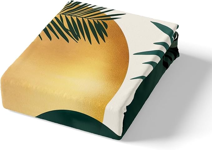 Feelyou Palm Leaf Duvet Cover Queen Size Kids Modern Abstract Art Bedding Set Boys Girls Boho Bohemian Style Comforter Cover Set Exotic Floral Mid Century Geometric Bedspread Cover(No Comforter)
