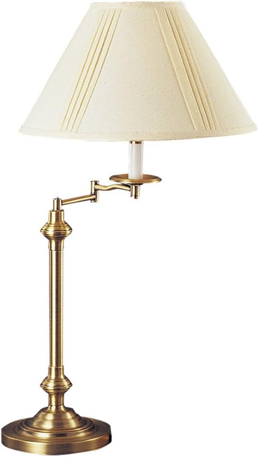 Cal Lighting BO-342-AB Traditional One Table Lamp Lighting Accessories, Beige/Slate Blue/Burgundy/Hunter Green, 14.8x19.9x16.4