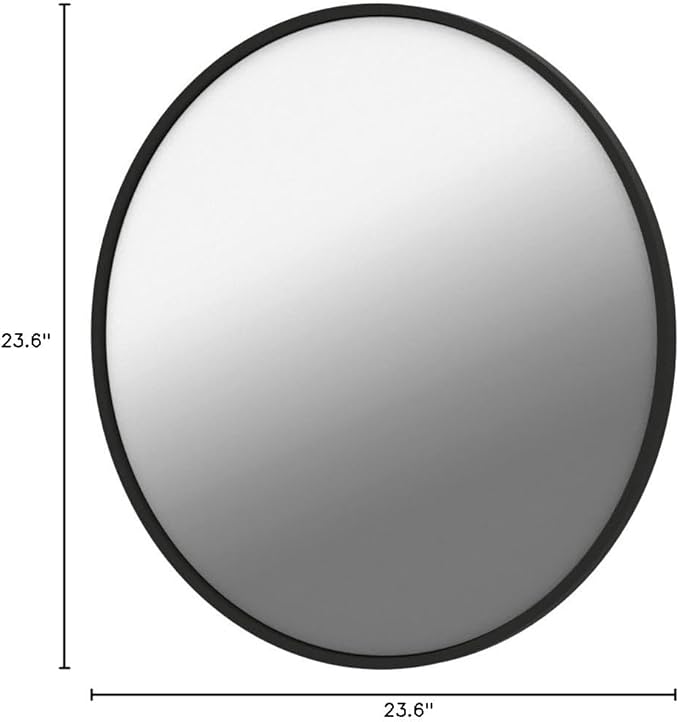 HARRITPURE Round Mirror 24 Black Wall Mounted Circle Mirrors Vanity Mirror with Brushed Aluminum Alloy Frame Modern Decoration for Bathroom, Living Room, Vanity, Bedroom, Entryway