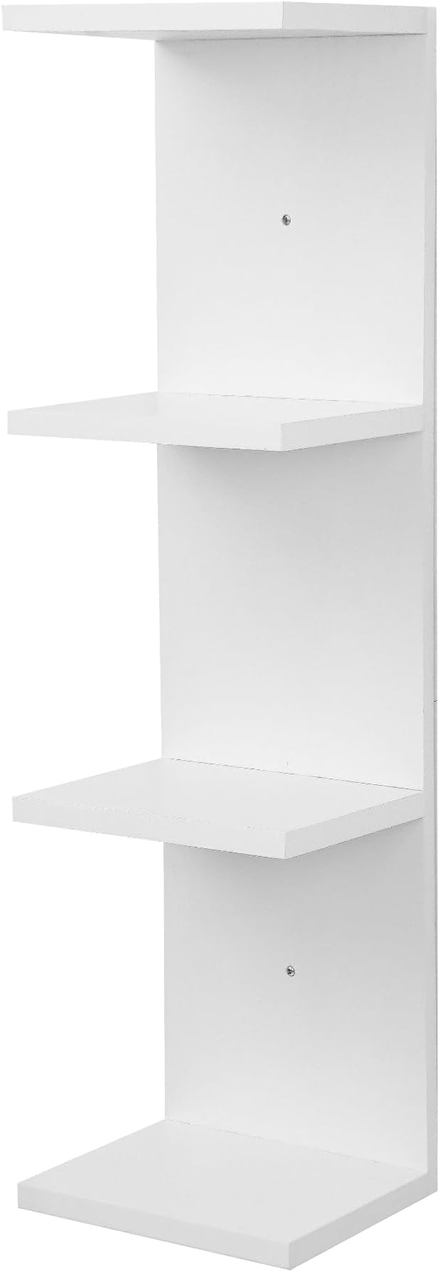 4 Tier Wall Shelf Unit,Vertical Column Floating Storage Home Decor Organizer,White Lack Wall Shelf for Bedroom,Living Room,Office Decor(1 Pack)