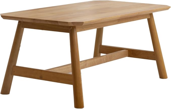 CIMOTA Coffee Table, Mid-Century Modern Rectangular Center Table, Solid Natural Wood Tea Table for Living Room, Light Wood Finish, 35.5" x 20"