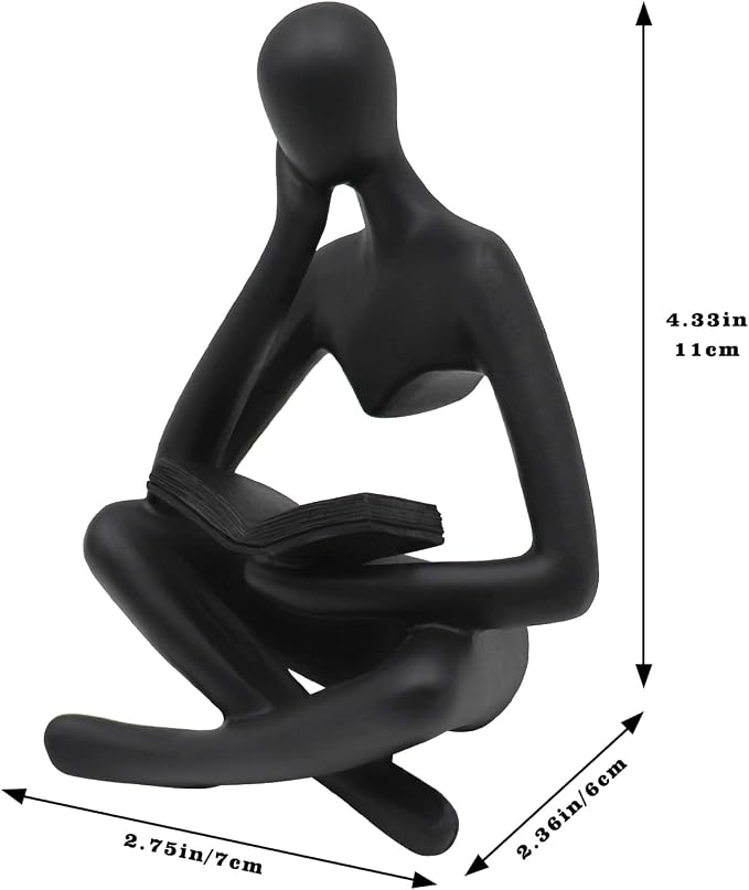 Reading Women Statue, Thinker Sculptures, Abstract Art Ornament, Modern Aesthetic Figurine Decoration, Suitable for Home Living Room Bedroom Office Shelf Table Desk Bookshelf Decor