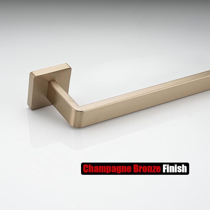 JQK Champagne Bronze Towel Bar, 12 Inch 304 Stainless Steel Thicken 0.8mm Towel Rack Bathroom, Towel Holder Wall Mount, Total Length 14.41 Inch, TB250L12-CB