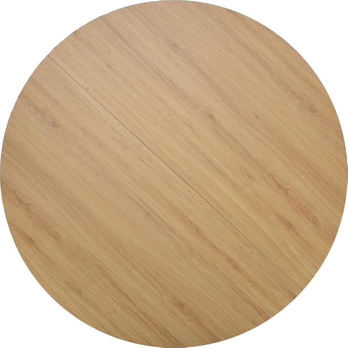 Soohow 47.2" Solid Wood Round Dining Kitchen Table for 4-6 People with Intersecting Pedestal Base