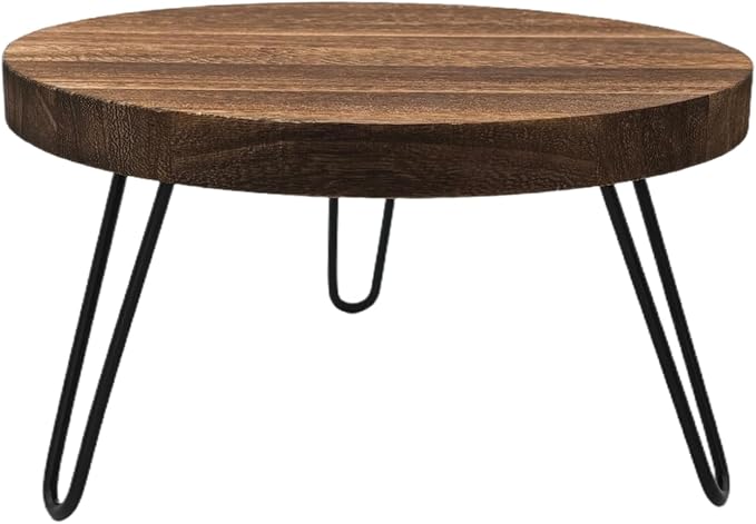 Wood Plant Stand Indoor Outdoor, 10'' Wooden Planter Stands Fit 5-12 Inch Pot, Plant Stool Flower Pot Stand Gardening Display Pedestals for Decor Living Room Balcony, Office, Patio