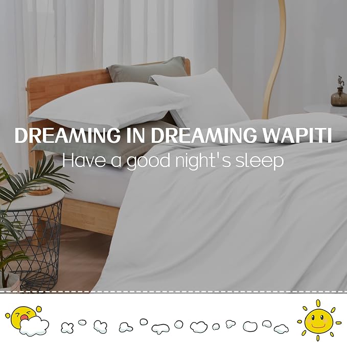 Dreaming Wapiti Duvet Cover King,Washed Microfiber King Size Duvet Cover Set,Solid Color - Soft and Breathable with Zipper Closure & Corner Ties (White, King)