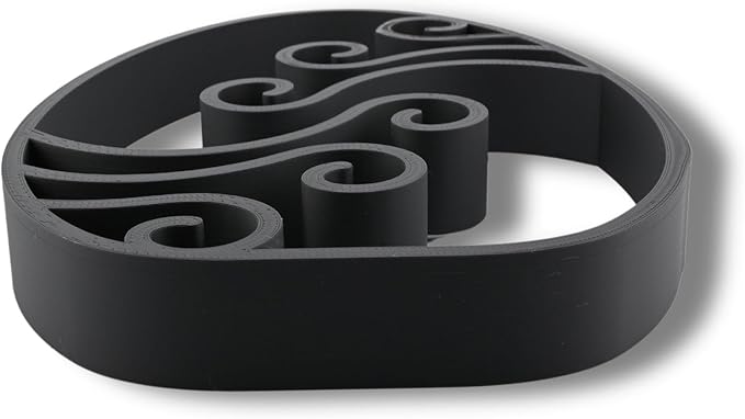 Easter Egg Sculpture – Minimalist Decorative Accent for Spring & Year-Round Home Decor | Collectible Design | Modern Holiday Display (Abstract Waves Matte Black)
