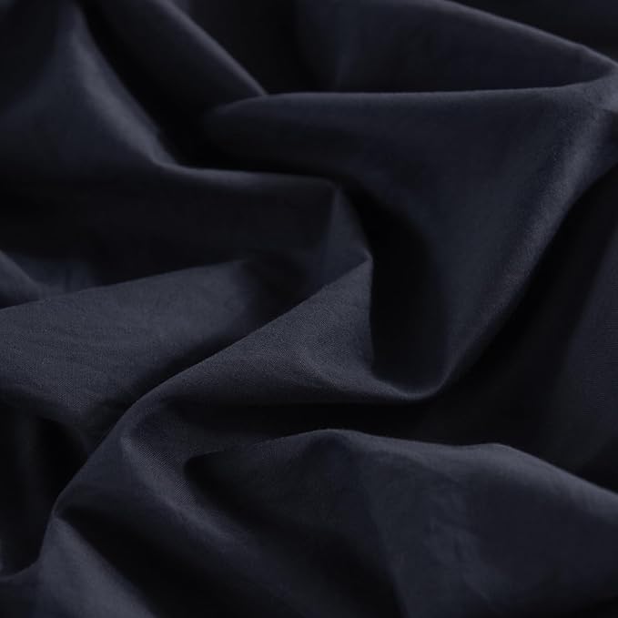 NEXHOME PRO Full Duvet Cover Set – 100% Certified Organic Cotton with Washed Feel & Linen-Like Texture, Comfortable & Breathable, Home Bedding Set Dark Grey (No Comforter)