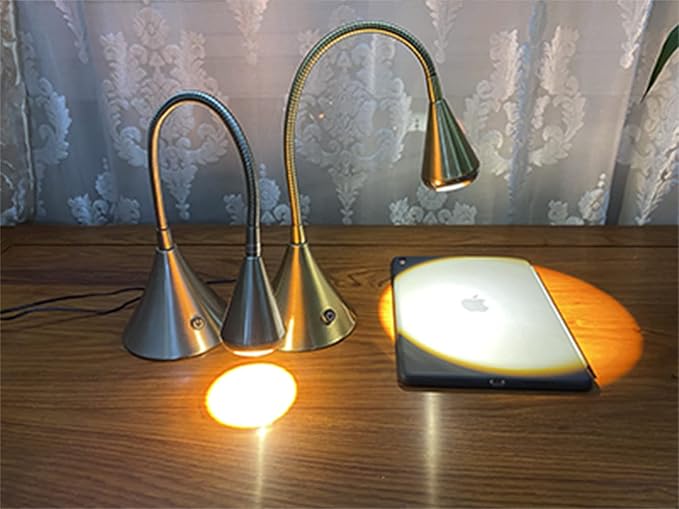 HomeFocus Table Lamp,Desk Lamp,Dimmable Night Light,LED Reading Lamp,Bedside Table Lamp,Eye-Caring Reading Light,LED Desk Lamp for Home Office,College Dorm,Reading,Metal,(Gold).