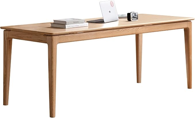 YESWOOD Rectangular Solid Wood Home Office Desk, Modern Dining Table, Writing Computer Desk for Sturdy, Dining Room, Living Room, Office Natural Wood Color 47.24" W