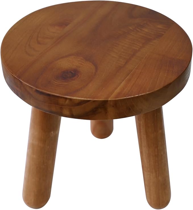 Plant Stool Indoor, Teak Stool for Plants, Bathroom Side Table, Mid-Century Style(12" Tall)