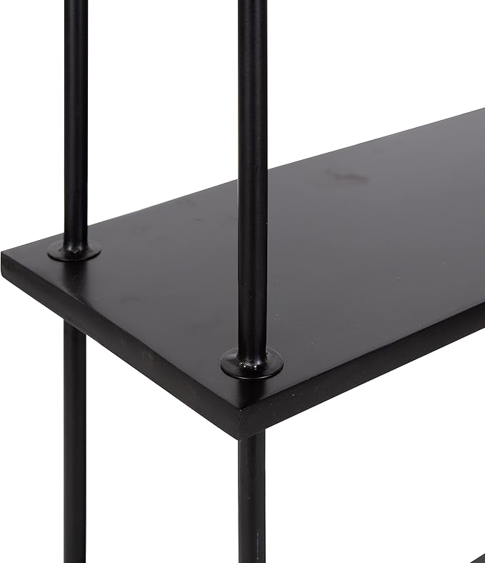 Kate and Laurel Walters Modern 3-Tier Hanging Shelf; 21 x 32; Black; Decorating Wall Mounted Storage Shelf for Wall