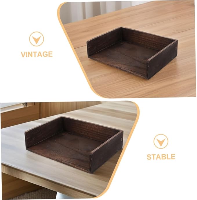 KALLORY 2pcs Vintage Solid Wood Desk Organizer Natural Wood Desktop Storage Shelf for Office Supplies Books Stationery Rustic Design for Home Study Room